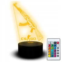 Lampka Biurkowa Led CS GO Cs2 Skin AK47 Counter Strike Zestaw Pilot Imię