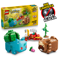 LEGO Pokémon™, klocki, SMART Play™: Bulbasaur i Bidoof z krzewem jagody, 72155