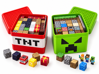 Lunelii Bricks - Magnetyczne klocki konstrukcyjne - 200 szt - 3 figurki