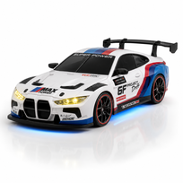Lunelii Car - Auto RC Drift 1:24 4WD 20km/h Zdalnie Sterowane LED + 2 Zestawy Opon - Biały