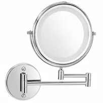 Lusterko kosmetyczne LED EDA ścienne powiększające do makijażu 5x chrom Yoka Home