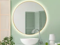 Lustro LED okrągłe 80cm złote w aluminiowej ramie