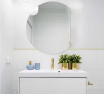 Lustro ścienne 80cm bez ramy okrągłe ścięty bok