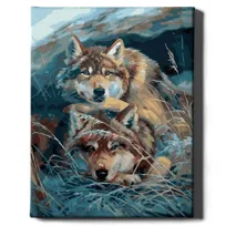 Malowanie po numerach, 40x50 cm - Wilki w trawie | Oh Art!