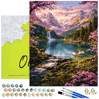 MALOWANIE PO NUMERACH Pejzaz Góry Obrazy do Malowania po Numerach Z Ramą 40x50 cm Oh Art!