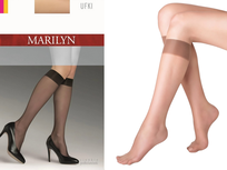 MARILYN Podkolanówki klasyczne UFKI 15 den beżowe BEIGE 2 pary