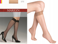 MARILYN Podkolanówki klasyczne UFKI 15 den brązowe DAINO 2 pary