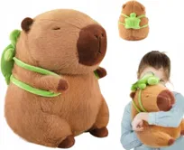 Maskotka Kapibara z Plecakiem Żółwikiem Pluszowym Pluszak 25cm