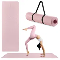 Mata do jogi i ćwiczeń HyperMotion Lotos TPE 6 mm z paskiem - 183 x 61 cm - różowa