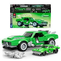 Mattel Brick Shop, Klocki Hot Wheels Speed Series Custom ’68 Camaro, Samochód do zbudowania 289 elementów, dla dzieci 10+ i kolekcjonerów JFT16