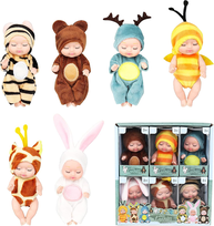 Mini lalki Reborn 6 sztuk 11 cm lalki dla dzieci ruchome stawy