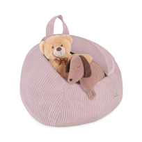 MISIOO Torba pokrowiec Mini na zabawki i pluszaki, pufa dziecięca, jasny róż, sztruks premium