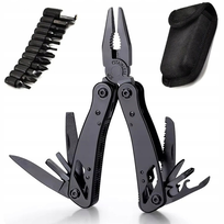 MULTITOOL NARZĘDZIE WIELOFUKCYJNE SURVIVAL 23w1 + ZESTAW 11 BITÓW + ETUI