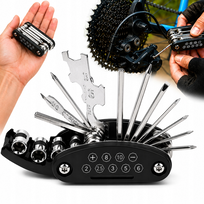 Multitool rowerowy 16w1 zestaw kluczy imbusy nasadki naprawa roweru