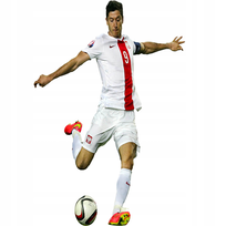 Naklejka na ścianę piłka nożna Robert Lewandowski 200 cm na 120 cm