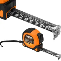 NEO TOOLS, Miara zwijana stalowa Super Black 10 m x 25 mm, auto blokada, dwa przyciski stop, magnes, 67-245