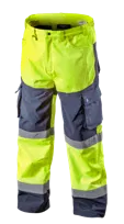 NEO TOOLS, Spodnie robocze ostrzegawcze softshell, żółte, rozmiar S, 81-750-S