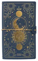 Notes skórzany podróżny Astral Gwiazdozbiory Księżyc Słońce 80 kartek w linie w kropki