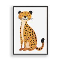 Obraz Gepard Plakat Dziecięcy Ramka Drewniana Czarna 30x42 cm