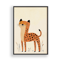 Obraz Gepard Safari Plakat Ramka Drewniana Czarna 30x42 cm