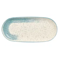 Owalna ceramiczna patera do serwowania 15,5x33 cm niebieska