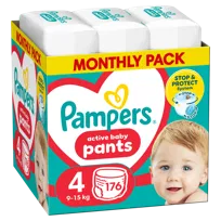 Pampers Active Baby Pants Pieluchomajtki, rozmiar 4, 176 szt. (9-15 kg)