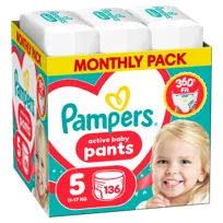 Pampers Active Baby pieluchomajtki rozmiar 5, 136 szt