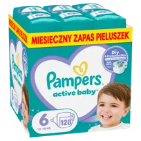 Pampers Active Baby Pieluszki, rozmiar 6, 128 szt. (13-18 kg)