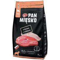 Pan Mięsko Hipoalergiczna Karma Sucha Dla Psa Cielęcina Z Indykiem Chrupki Xs 9Kg