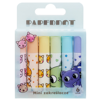PAPERDOT, Zakreślacze mini, 6 kolorów Paperdot