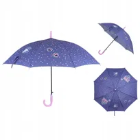 Parasol parasolka długa dla dziewczynki fioletowa półautomatyczna Kite