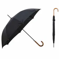 Parasol typu laska z drewnianą rączką J Wooden Black