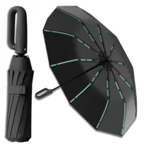 Parasolka CZARNA parasol automatyczny ANTI-UV składany