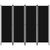 Parawan 4-panelowy, czarny, 200 x 180 cm