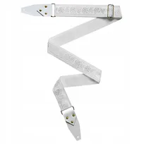 Pasek do gitary BigBo Arctic White / Biały / Skórzane końcówki / Pas