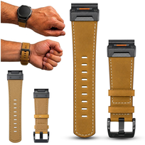 Pasek do Zegarka Smartwatcha Garmin QuickFit Skóra Naturalna Brązowy 26 mm