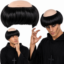 Peruka Mnicha Łysina Zakonnika Włosy Księdza Kapłana Cosplay Na Halloween Czarna