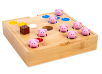 Pig Hole Game drewniana gra zręcznościowa z bambusa, 60 silikonowych świnek Engelhart