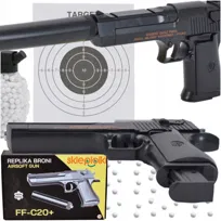 PISTOLET ASG METALOWY NA KULKI PlASTIKOWE BB REPLIKA ZESTAW 800KULEK GRATIS