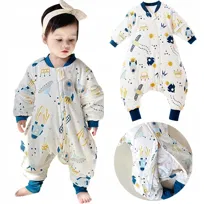PIŻAMA DLA DZIECI PAJACYK DO SPANIA SWADDLE UP ŚPIWOREK ROZPINANY BAWEŁNA 90