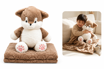 Pluszowy Piesek Husky 50 Cm + Koc 100X160 Cm Zestaw 2W1 Maskotka