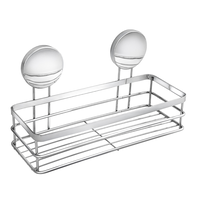 Półka Łazienkowa Prysznicowa Chrom Połysk 26 cm Samoprzylepne Bez Wiercenia YOKA HOME