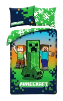 Pościel dziecięca Minecraft 140 x 200 cm Halantex Steve Creeper Mikrofibra