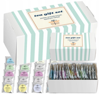 Prezent upominek na DZIEŃ NAUCZYCIELA / KONIEC ROKU SZKOLNEGO - duży box prezentowy TEA GIFT SET na podziękowanie - zestaw 20 różnych herbat sypanych