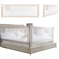 PRIMABOBO Barierka ochronna do łóżka CLASSIC 200x160cm 3 szt Składana BEŻ