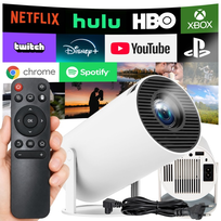 PROJEKTOR Z GŁOŚNIKIEM RZUTNIK ANDROID WIFI PRZENOŚNY OBROTOWY LED 4K SMART