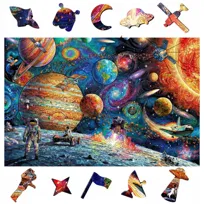 Puzzle Drewniane KOSMICZNA ODYSEJA Układanka Prezent 240 puzzli SPACE