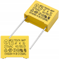 Rosfix Kondensator MKP X2 – Pojemność 0.33uF | Napięcie 275V AC | Polipropylenowy, Metalizowany, Kompaktowy