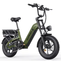 Rower elektryczny Fat Bike HillMiles Mile Link 1, 250 W, oliwkowo-zielony