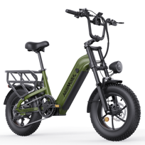 Rower elektryczny Fat Bike HillMiles Mile Link 1, 250 W, oliwkowo-zielony
